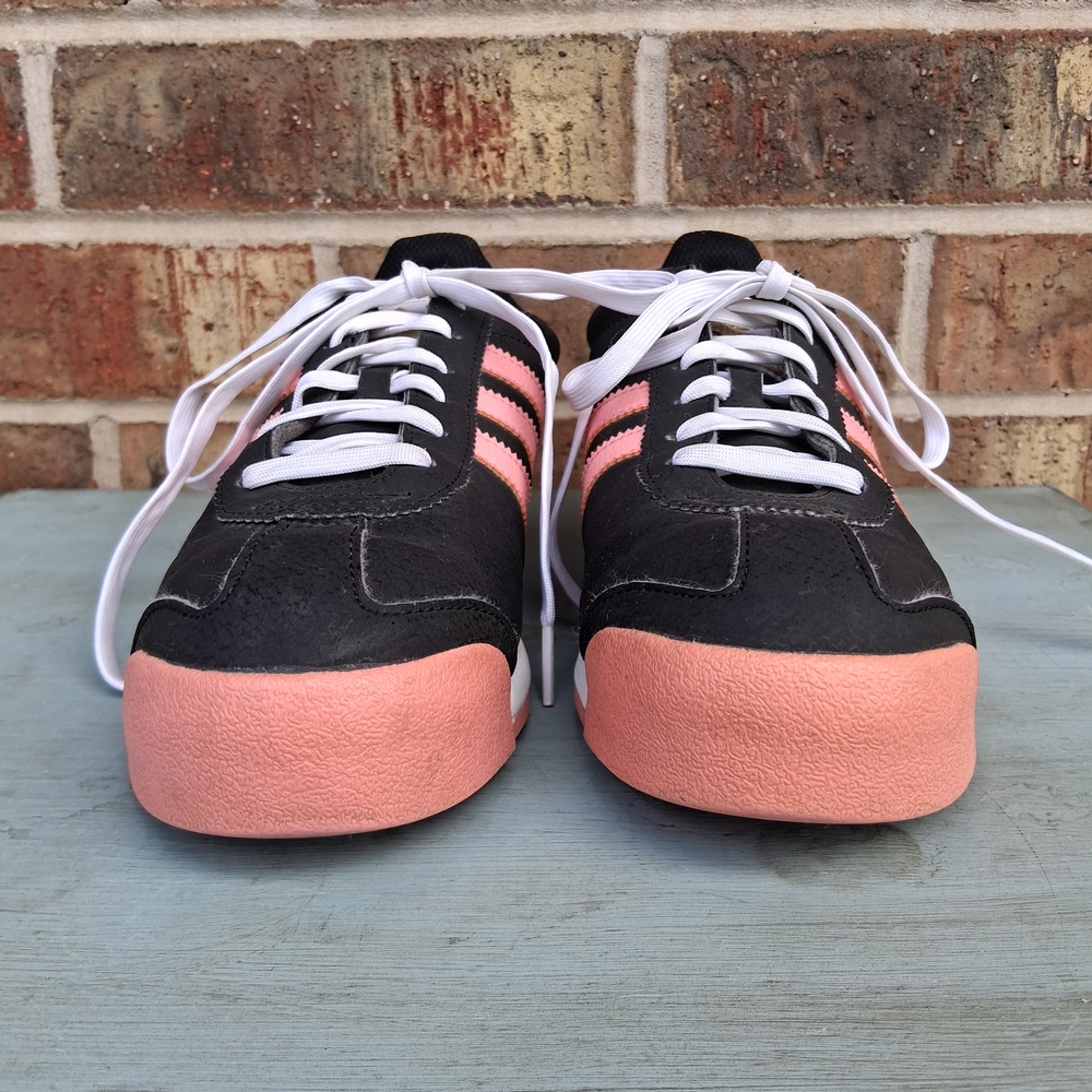 Adidas Samoa Trefoil Sneakers Black Pink Retro Trainers Women’s 8.5 Casual - Picture 4 of 12